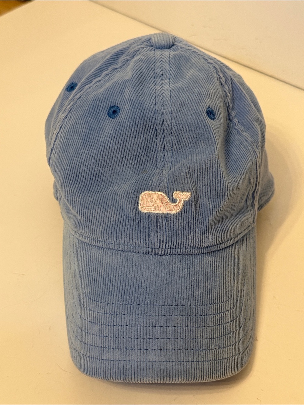 NEW VINEYARD VINES cornflower Blue Corduroy pink Whale Cap baseball hat OS Small